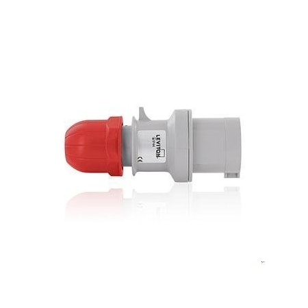Leviton Pin & Sleeve Plug, 16 A, 440/460V AC, Three Phase, 3 Pole, IEC Grounding, Red S316-P11