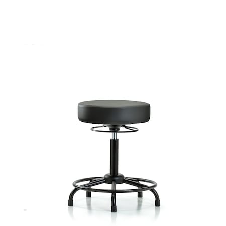 Blue Ridge Ergonomics Vinyl Stool, Med Bench, Round Tube Base, Glides, Carbon BR-VMBSO-RT-RG-8823