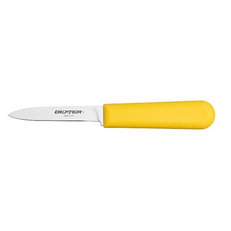 Dexter Russell Paring Knife, 3-1/4" L, SS Blade, Yellow 15303Y