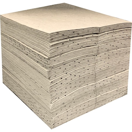 Spilfyter Sorbent Pad, Universal, Gray, 100 PK U1PM100