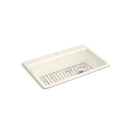 Kohler Riverby 33 1-Hole top-mount single-bowl kitchen sink in Biscuit 5871-1A1-96