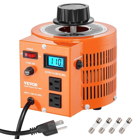 Vevor 2000VA Variable Voltage Transformer 15.3A 0-130V Voltage Regulator LCD TDGC2-2000VA