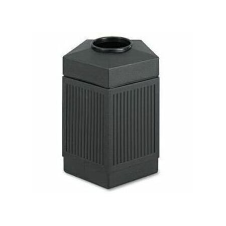 Safco Canmeleon 45 gal Pentagon Outdoor Can, Black, None, Plastic, 24 in 9486BL