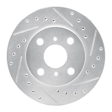 Dynamic Friction Co DFC Brake Rotor - Drilled and Slotted - Silver 631-76026R