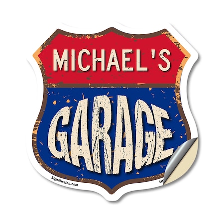 Signmission Michael's Garage, 18 Inch X 18 Inch, Vinyl Decal SHI-D-18-383-MICHAEL