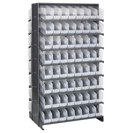 Quantum Storage Systems DOUBLE SIDED PICK RACK W/128 BINS CLEAR QPRD-201CL