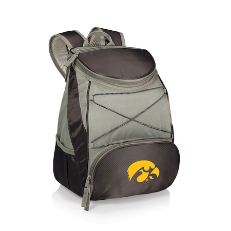 Picnic Time Family Of Brands NCAA Iowa Hawkeyes PTX Backpack CoolerBlack with Gray Accents 633-00-175-224-0