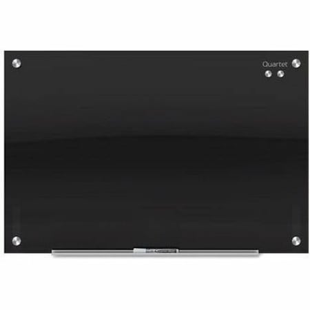 Quartet 48" H x 72" W Magnetic Glass Dry Erase Board, Gloss, Black G7248B-A