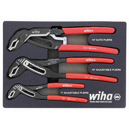 Wiha Tongue and Groove Plier Set, Steel 34690