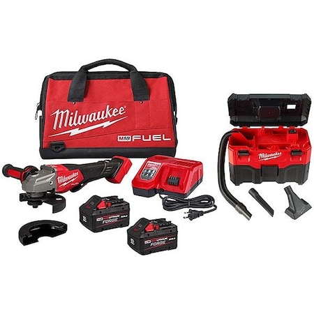 Milwaukee Tool M18 FUEL Braking Grinder Kit + M18 Vac 3670-22, 0880-20