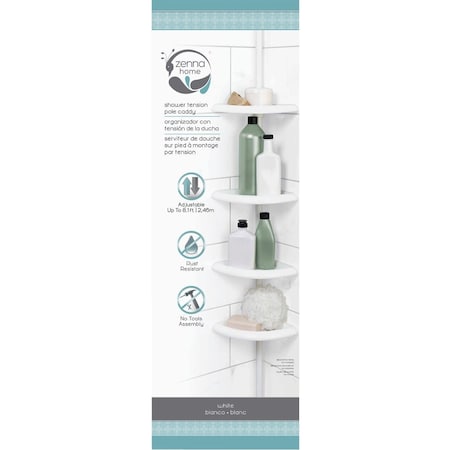 Zenith Zenna Home Plastic 12'' x 97'' Shower Caddy 2153WW2