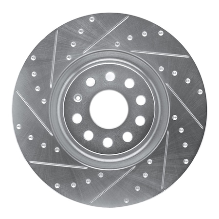 Dynamic Friction Co DFC Brake Rotor - Drilled and Slotted - Silver 631-74034L