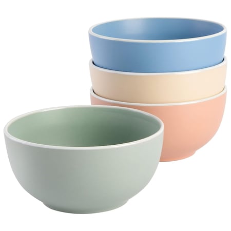 Spice By Tia Mowry 4 Piece 6 Inch Stoneware Cereal Bowl Set in Matte Assorted Colors 142382.01