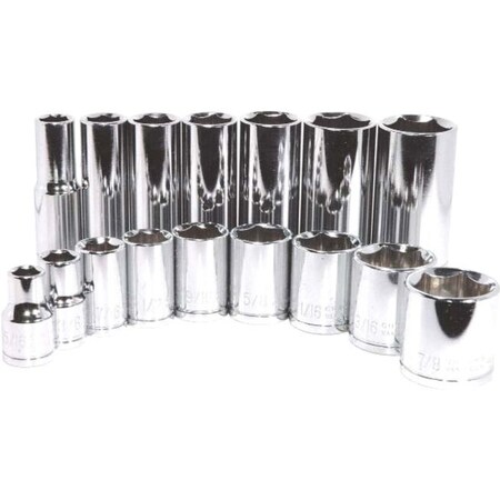 K-Tool International 3/8" Drive, 3/4" SAE Socket, 6 Points, Standard 6Pt, 3/4", 3/8"Dr KTI-22124