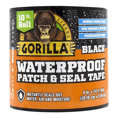 Gorilla Glue 4in x 10 ft. Waterproof Patch and Seal Tape - Black MROPSTB