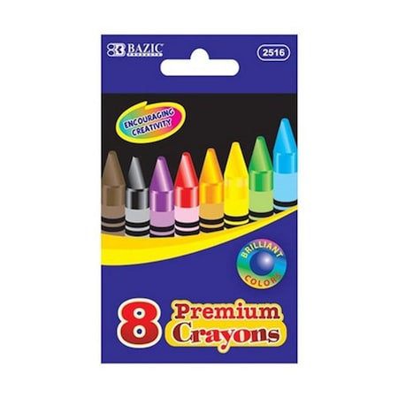 Bazic Products Bazic 8 Color Premium Quality Crayons, 24PK 2516