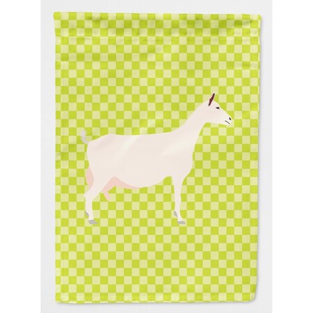 Carolines Treasures Saanen Goat Green Flag Garden Size BB7715GF