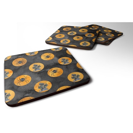 Carolines Treasures Watecolor Halloween Circles Foam Coaster, Set of 4 BB7529FC