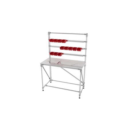 Trilogiq Workstation With 3 Levels Of Small Rails Bins. 21850-06
