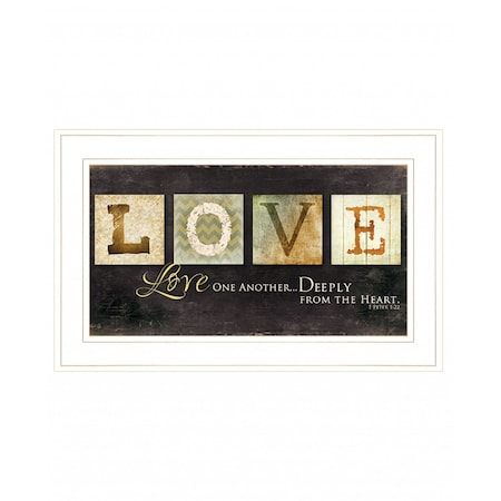 Homeroots Love One Another 1 White Framed Print Wall Art 407780