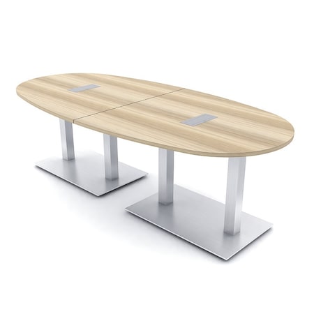 Skutchi Designs Boval Conference Table With Power, 48 in W, 96 in L, Brown HAR-BOVL-48X96-DOU-K525-ESIL