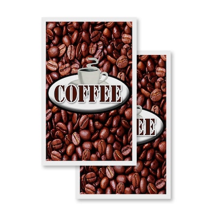 Signmission Coffee, Vinyl Decals Only 24 Inch x 36 Inch, Vinyl Decal, 2PK DSB-2436-2PACK-Coffee