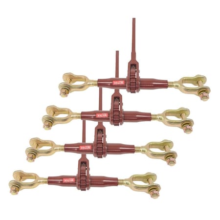 Mytee Products Ratchet Speciality Binder, Jaw-Jaw 10 in Barrel, 13,000 lbs WLL, 4PK CBRS-J-J-10x4