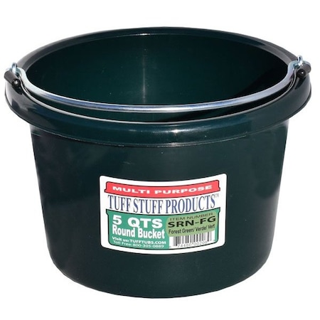 Tuff Stuff Products SRNFG 5 qt. Round Bucket; Forest Green SRNFG