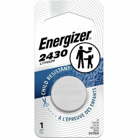 Energizer Energizer 2430 Lithium Coin Battery, 1 Pack - For Multipurpose - 290 mAh - 3 V DC - 1 Each ECR2430BP