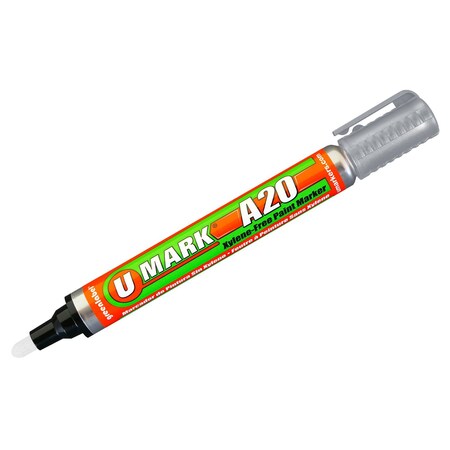 U-Mark A20 Paint Marker w/ Reversible Tip SILVER 10710