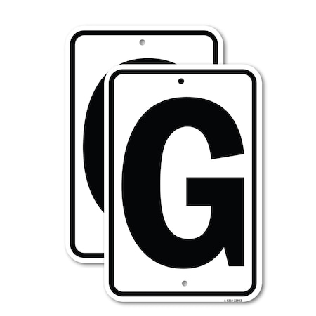 Signmission Sign with Letter G, 12'' X 18'' 2 Signs, Heavy Gauge Aluminum, 2PK A-1218-2PACK-22952
