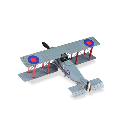 Homeroots 5" Red and Gray Metal Hand Painted 1916 Gray Bristol F28 Fighter Plane Model Airplane 489451