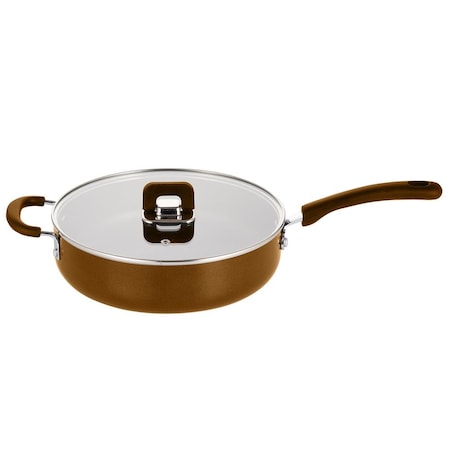 Nutrichef 3.7Qt Saute Pan With Lid NCWSTKBRSAU37