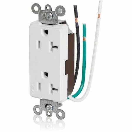 Leviton Commercial Grade Decora Receptacle, 20 Amp, 125 Volt 16352-LW