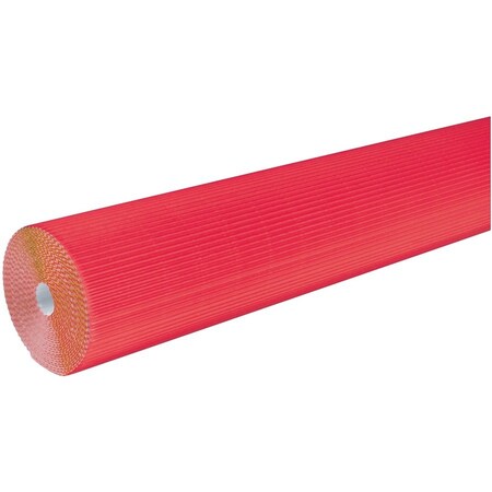 Pacon Corobuff Corrugated Paper Roll, 48" x 25 ft, Flame Red 11031