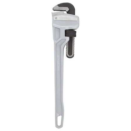 Vulcan Pipe Wrench, 50 mm Jaw, 18 in L, Serrated Jaw, Aluminum, Powder-Coated, Heavy-Duty Handle JL40141