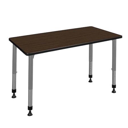 Regency Kee Height Adjustable Classroom Activity Table, 42 in W, 24 in L, Neo Walnut MT4224NWAPGY