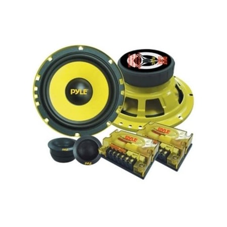 Pyle Pyle 2 Way Custom Component Speaker System, 6.5 in 400W, Electroplated Basket, Yellow PLG6C