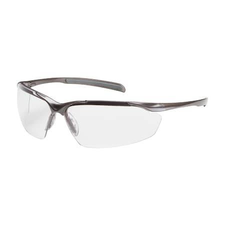 Bouton Optical Semi-Rimless Safety Glasses w/Gloss Bronze Frame, Clear Lens and Anti-Scratch/Anti-Fog Coating 250-33-1020