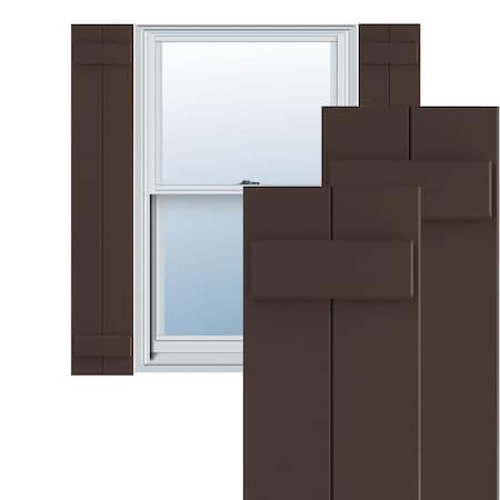Ekena Millwork True Fit PVC Two Board Joined Board-n-Batten Shutters, Raisin Brown, 10 3/4W x 55H, PR TFP101BBF11X055TB