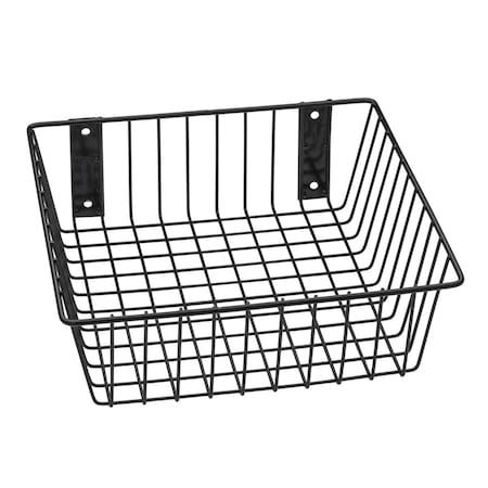 Rack Em Racks Universal Wire Basket, Black - 12 x 12 x 4 in. 9078-B