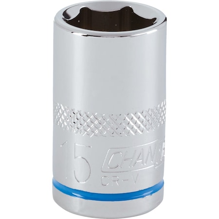 Channellock 1/2'' Drive 15 mm 6-Point Shallow Metric Socket 302804