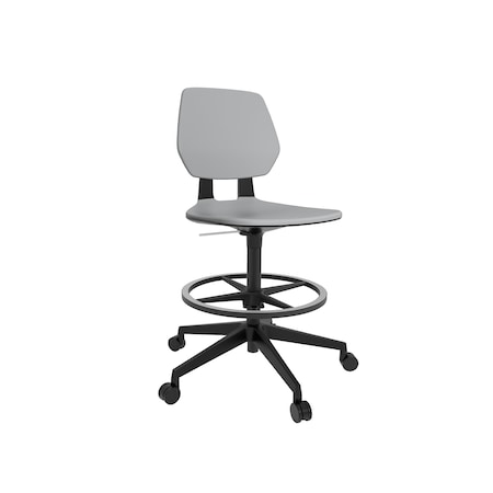 Safco Task Chair, Gray, Blk, Polyurethane, Swivel 7827GR