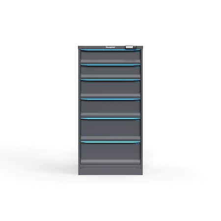 Strong Hold 6 drawer cabinet - (2x 6ft, 2x 8ft, 2x 10ft) - Blue accents - Electronic Lock S3060-PPRAS-0605FS