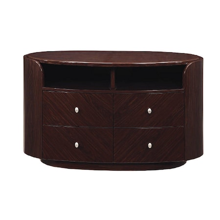 Homeroots 47in Dark Brown Cabinet Enclosed Storage TV Stand 366208