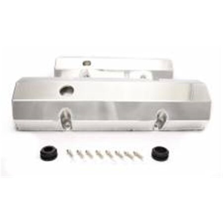 Strike3 Fabricated Aluminum Flat Top Valve Covers for Small Block Chevy, Polished ST1386248