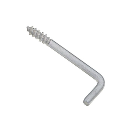 National Hardware Square Bend Hook, 1.37 in L, Steel, Zinc, 10PK N120-436