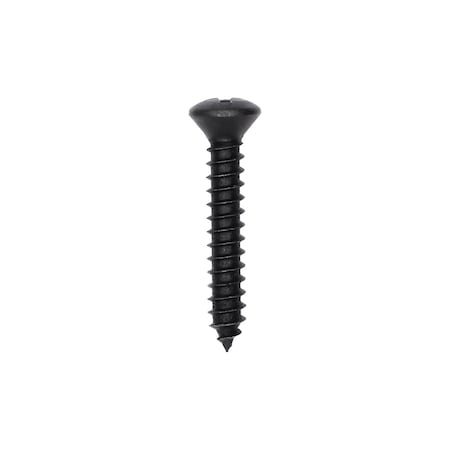 #8 x 1in with #6 Head Phillips Oval Head Tapping Screw Black Oxide, 100PK