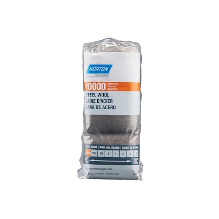 Norton 076607 Abrasive Wool, 2-1/2 in L, 4 in W, 0000 Grit, Super Fine 7660768112
