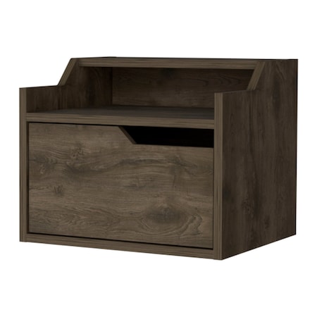 Homeroots 13" Brown Wood One Drawer Floating Nightstand 546201